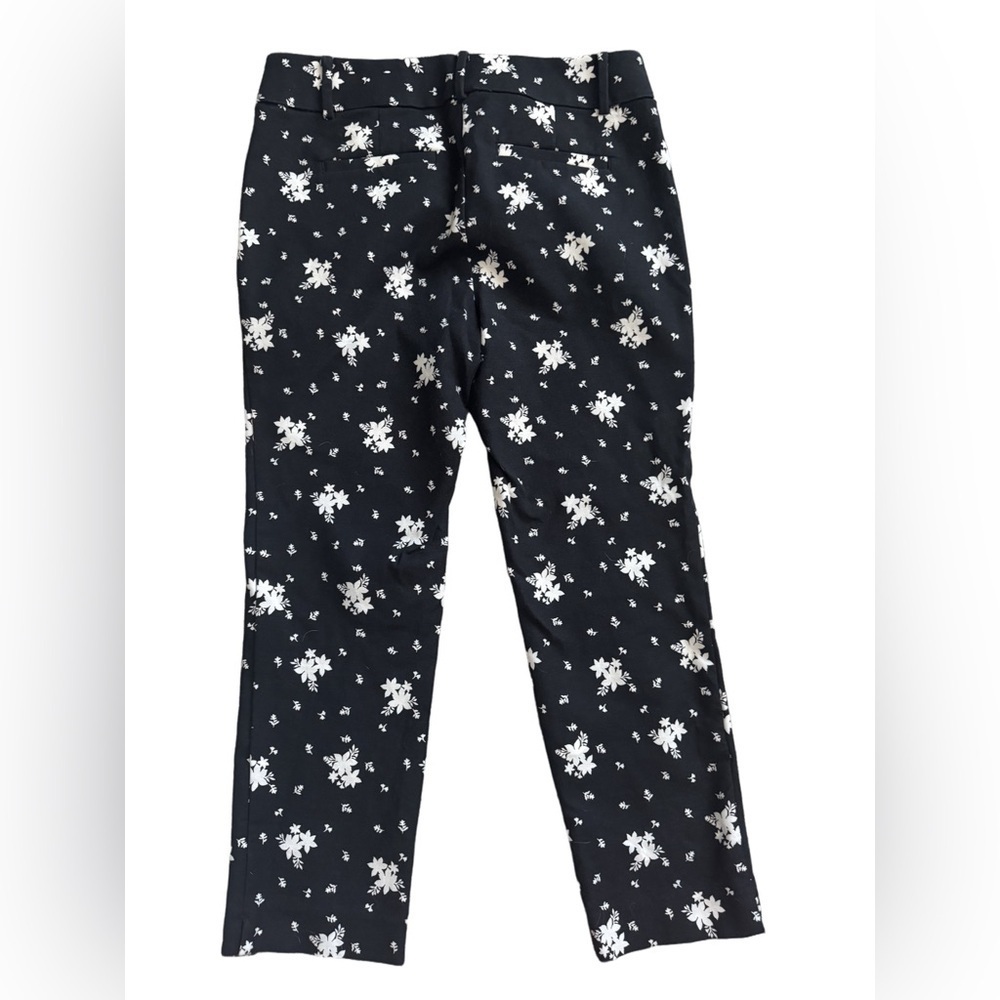 Loft Women’s The Riviera Pant Cropped Marisa Fit Black White Floral Pants 4P